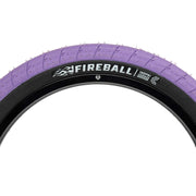 ÉCLAT FIREBALL TIRE featuring a purple tread, black sidewall, designed for street riding with a 2.40" width and 100 PSI rating.