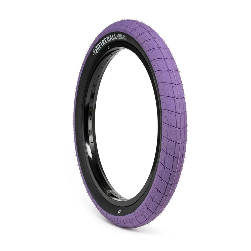 ÉCLAT FIREBALL TIRE, 2.40" street tire, purple with grind-friendly tread, puncture-resistant sidewall.
