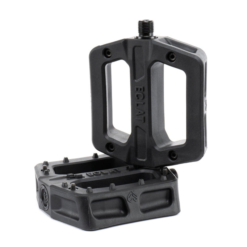 ÉCLAT JUGGERNAUT PEDAL, street BMX pedal with injection molded nylon and fibreglass, black color, signature design.