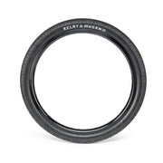 Éclat Mugen Tire for flatland BMX, black, race-spec rubber, ultra-round profile.
