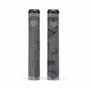 Pair of black ÉCLAT SHOGUN GRIP flangeless bike grips with ribbed texture and Techbolt barends.
