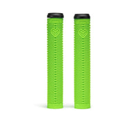 Pair of bright green ÉCLAT SHOGUN GRIP bicycle handlebar grips with flangeless design and ribbed texture.