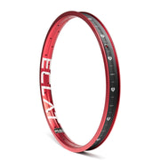 ÉCLAT TRIPPIN RIM, 38mm wide bike rim, red, durable three-pin design, 6061-T6 alloy, street use.