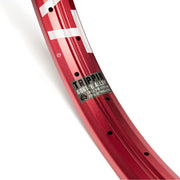 ÉCLAT TRIPPIN RIM, 38mm wide, red alloy bicycle rim with durable triple pin design.