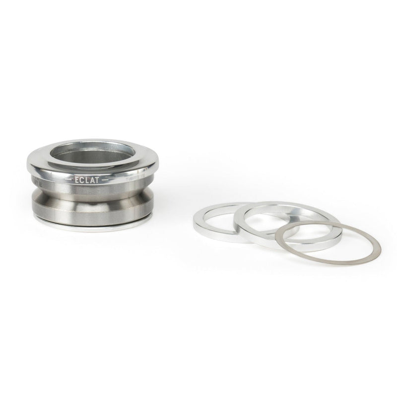 Éclat Wave 6 Headset with low-stack 6mm topcap, silver polished finish, includes spacers.