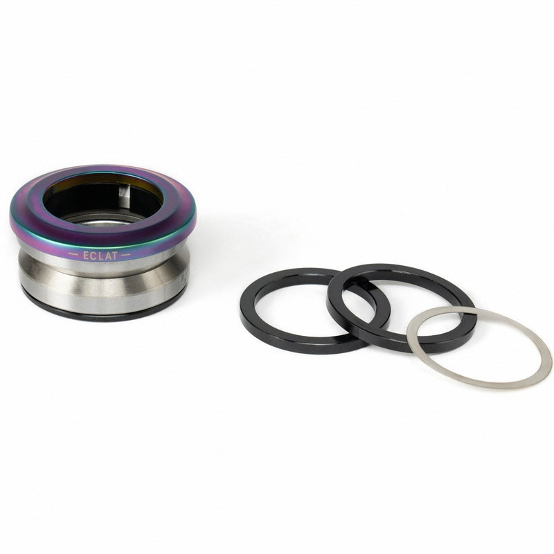 ÉCLAT WAVE 6 HEADSET with low-stack 6mm cap and spacers, alloy machined, in black, silver polished, or satin oil slick finish.