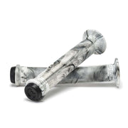 Two ÉCLAT ZAP GRIP super long BMX handlebar grips with ribbed pattern and clear black-gray design including corkx V2 bar ends