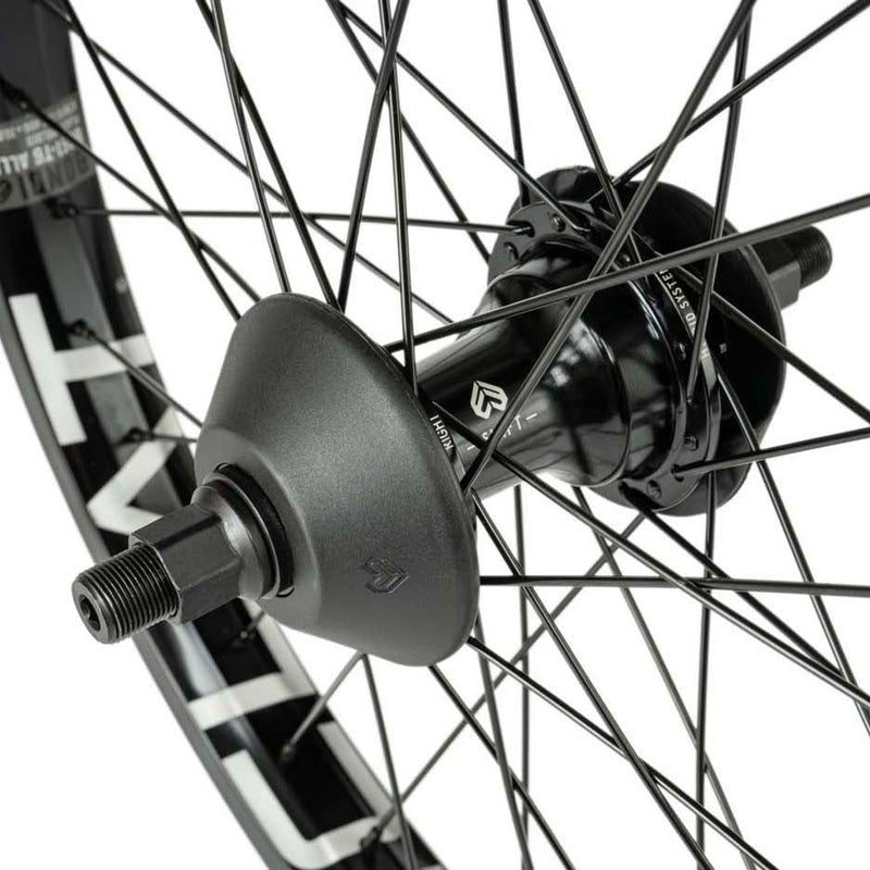 ÉCLAT BONDI/SHIFT FREECOASTER rear wheel with hand-built construction, stainless steel spokes, and durable black hub featuring the Wethepeople HYBRID SYSTEM.