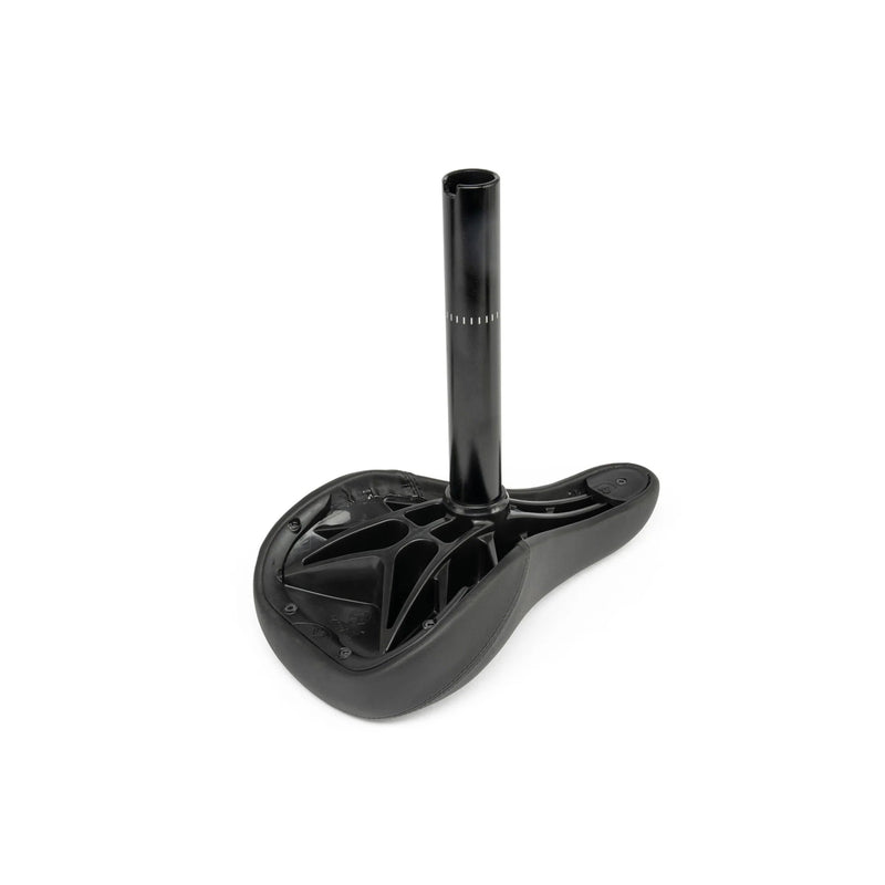 Lightweight ÉCLAT COMPLEX 2024 COMBO SEAT with black finish, featuring injection molded base and 6061-T6 alloy post.