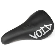 Black ÉCLAT VOID Seat with white hand-drawn logo and slim pivotal BMX seat design