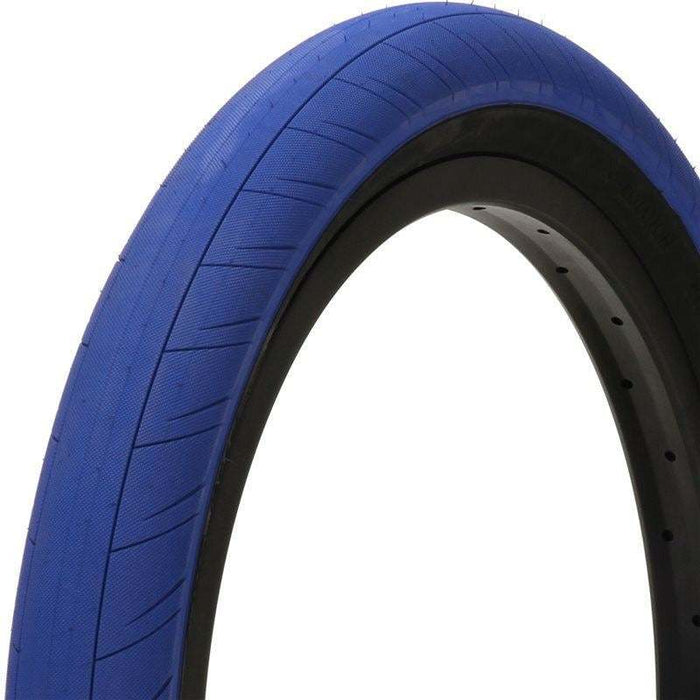 Blue Primo Churchill tire showing smooth tread design for enhanced traction and durability