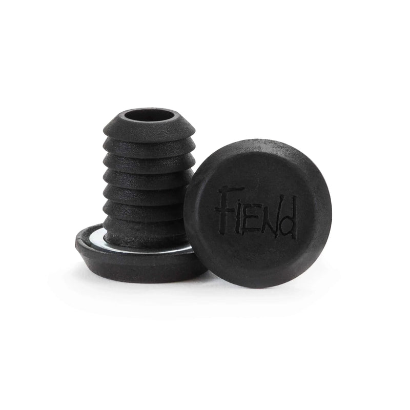 Black nylon Fiend PC bar ends with puncture resistant alloy washer, sold in pairs