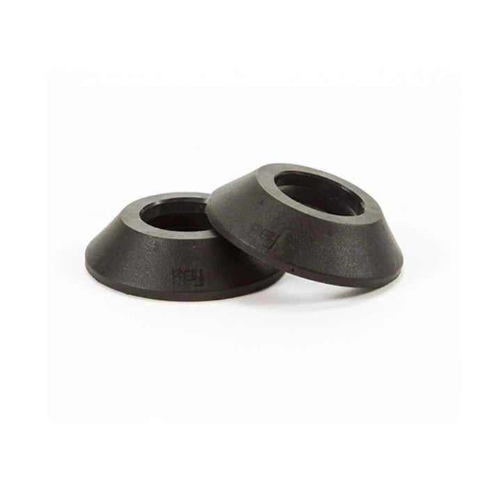 Pair of black nylon Fiend Full Cab front hub guards for bike wheels replacement