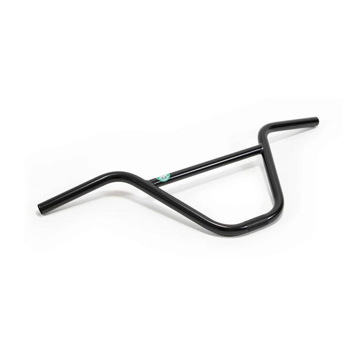 Black Fiend Reynolds handlebar with 8.75-inch rise and 27.25-inch width made from heat-treated butted chromoly