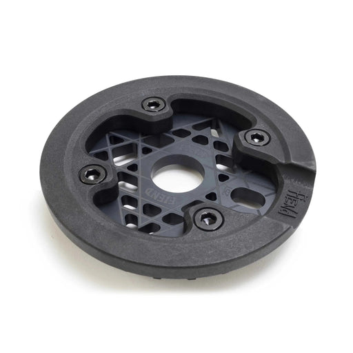 FIEND Sprocket Guard CNC machined 6mm aluminum with replaceable nylon Havoc guard and spindle adaptors