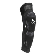 FUSE Omega 75 Elite black and grey MTB knee and shin protective pad combo with reinforced Kevlar and breathable Lycra design