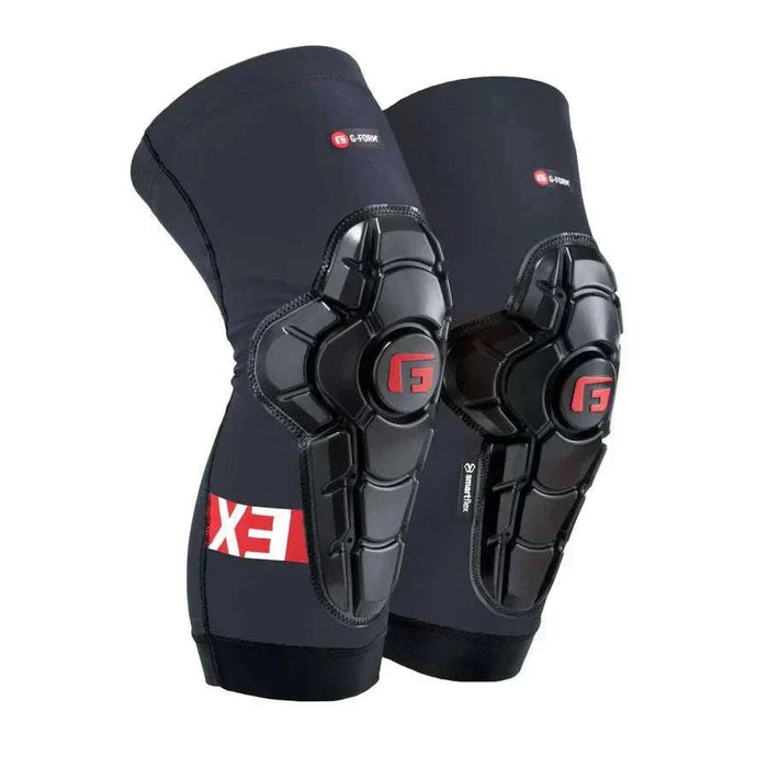 G-FORM PRO-X3 bike knee guards with SmartFlex impact-absorbing pads and compression sleeves for protective cycling gear