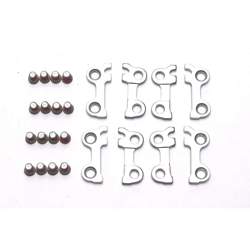 HT COMPONENTS T1-HOOK PLATES replacement set with 8 hook plates and 16 screws for clipless pedal system
