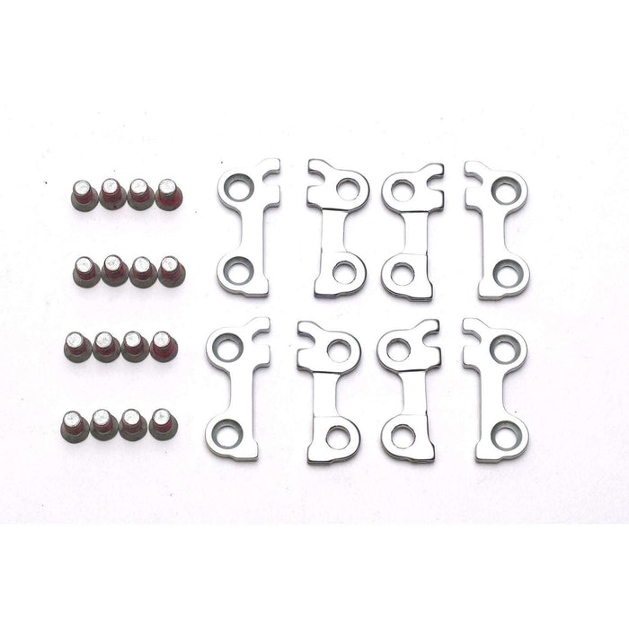 HT COMPONENTS T1-HOOK PLATES replacement set with 8 hook plates and 16 screws for clipless pedal system
