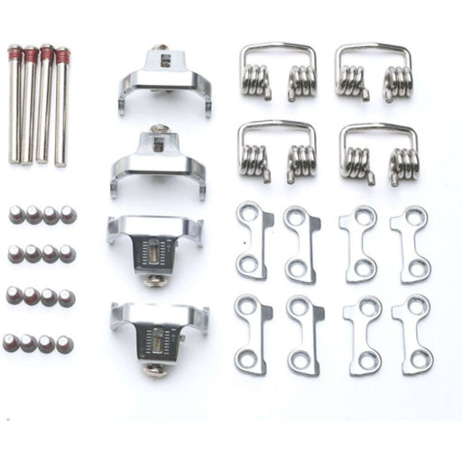 HT COMPONENTS T2 MECHANISM kit with screws, springs, and cleat plates for cycling shoes.