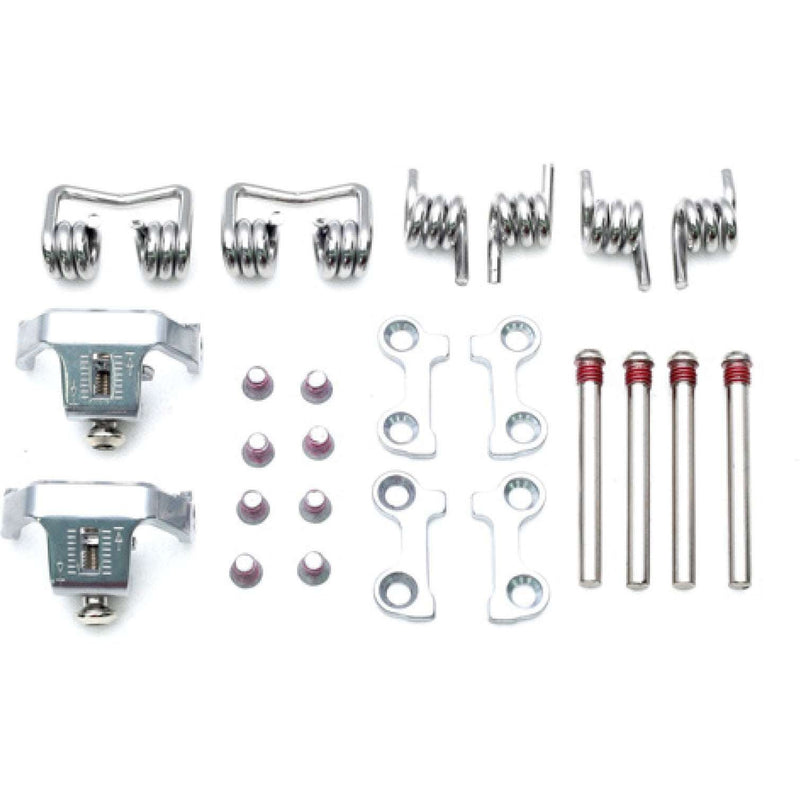 HT COMPONENTS D1 Mechanism spare parts set with springs, bolts, and hook plates for bicycle pedal repair and replacement.