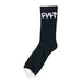 Black CULT LOGO SOCKS with white toe and iconic white Long Logo design, cotton-blend material for comfort and durability