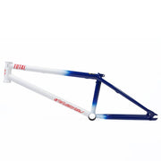 TOTAL BMX TWS 2 PRO BMX bike frame in white and blue with Mark Webb signature and DBS braking system