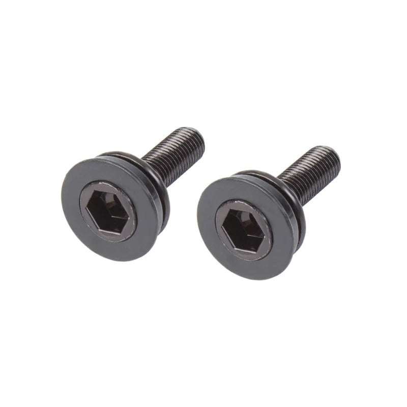 Pair of black Sunday spindle bolts for Sunday Saker crank replacements