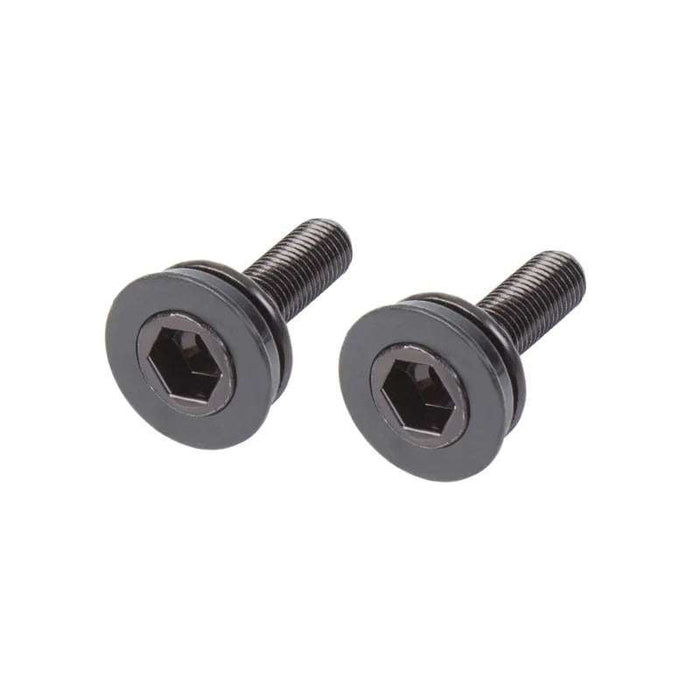 Pair of black Sunday spindle bolts for Sunday Saker crank replacements