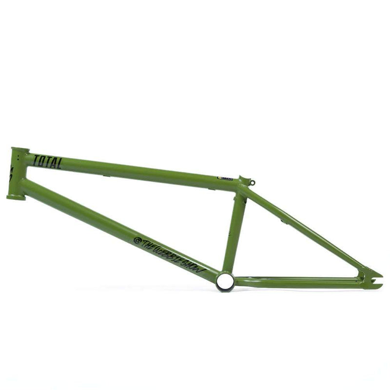 TOTAL BMX TWS 2 PRO green BMX bike frame with Mark Webb signature design and DBS braking system.