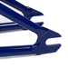 Close-up of blue TOTAL BMX TWS 2 PRO frame dropout section with glossy finish