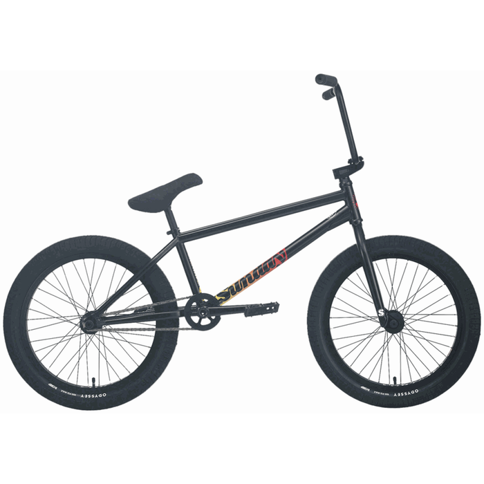 Sunday Soundwave Special rustproof black BMX bike with 21-inch top tube and Odyssey components.