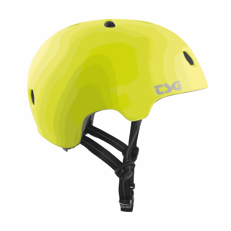 TSG META SOLID COLOR HELMET yellow city sports helmet with ventilation and adjustable straps