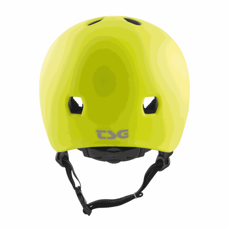 TSG Meta Solid Color Helmet bright yellow with ventilation and adjustable strap for urban sports safety