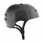 Black TSG Skate/BMX helmet with ventilation holes and adjustable chin strap for skate and bike protection