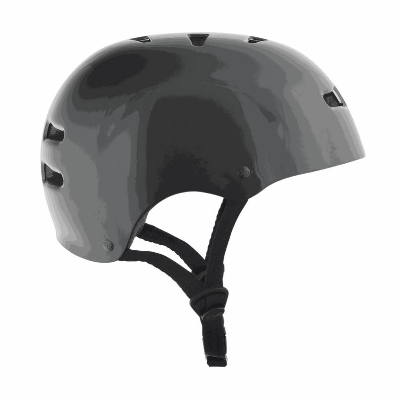 Black TSG Skate/BMX helmet with ventilation holes and adjustable chin strap for skate and bike protection