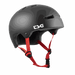 TSG Superlight solid color black skate helmet with red straps and lightweight design