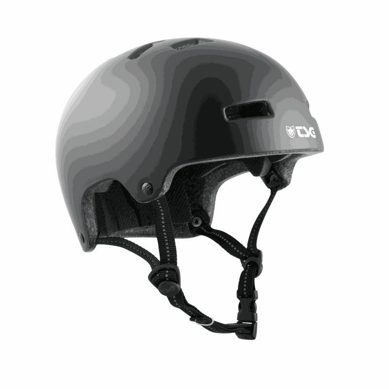 TSG Nipper Maxi helmet in solid black color, lightweight youth protective bike and skate helmet with adjustable straps and compact design