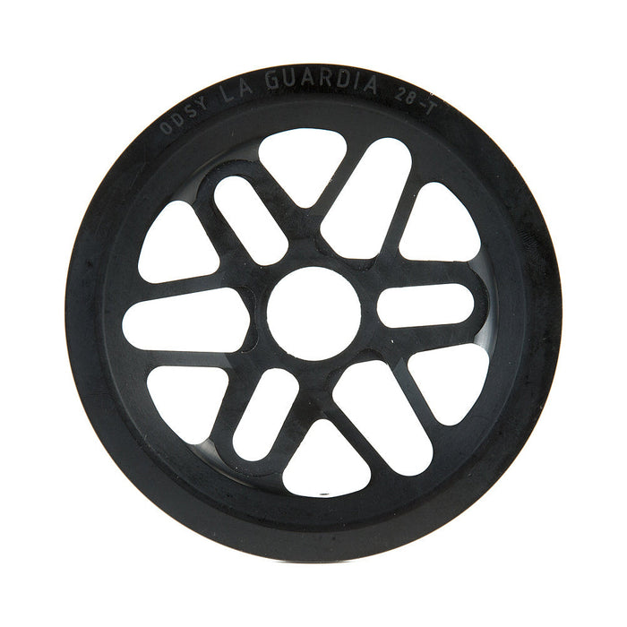 ODYSSEY LAGUARDIA SPROCKET black 28t aluminum bike sprocket with integrated full guard and standard interface