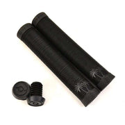 Black Primo Cali Grips with ribbed texture and matching end caps for BMX handlebars