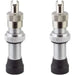 Pair of Alienation tubeless valves with removable cores and black and silver anodized finish