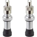 Pair of ALIENATION VALVE tubeless bicycle valves with removable core and black silver anodize finish
