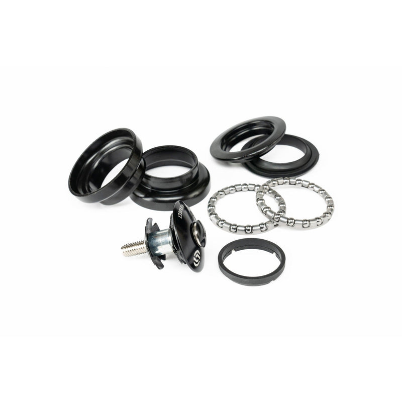 SALT AM HEADSET with steel cups, bearings, and star-nut, black, 1-1/8" / 1" size.