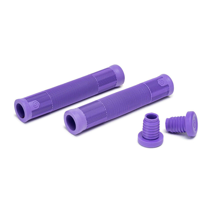 Purple SALT EX GRIPS with flangeless design and SALT push-in bar ends.