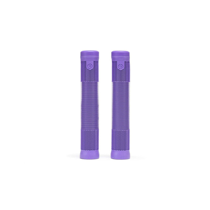 Flangeless purple SALT EX GRIPS, soft kraton, 154mm x 28mm, lightweight design.