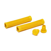 SALT EX GRIPS in yellow, soft compound kraton, flangeless design, with SALT push-in bar ends.