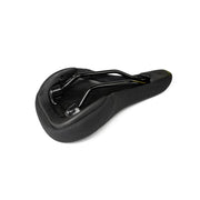 SALTPLUS RAIL SEAT with embossed top cover, 8mm steel rails, black color.