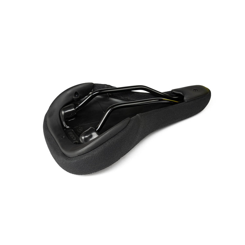 SALTPLUS RAIL SEAT with embossed top cover, 8mm steel rails, black color.