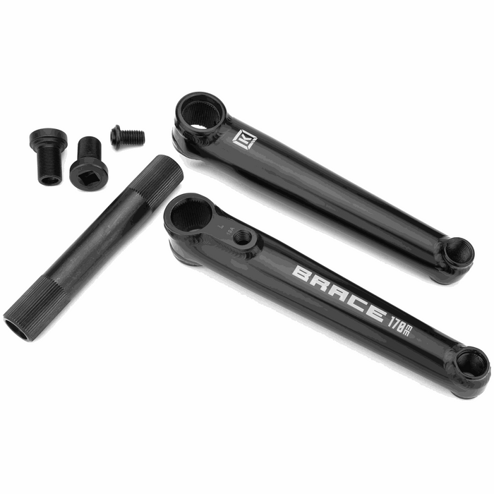Kink Brace cranks 3-piece black chromoly BMX crankset with 22mm hollow spindle and installation bolts