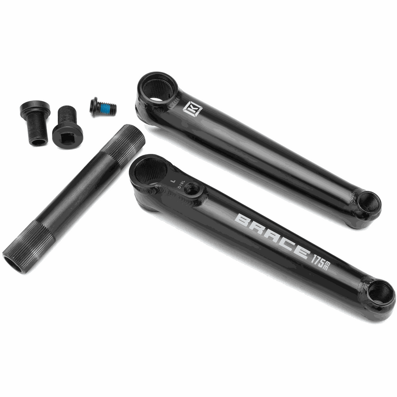 Kink Brace cranks set in black chromoly steel with 22mm hollow spindle and 3-piece design